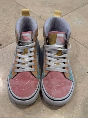 Vans Kids High-Top MTE Sneakers in Pink, Yellow, Green and Cream